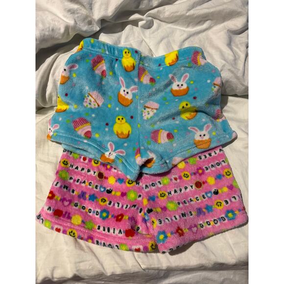 Happy Threads M shorts pajama fleece bundle 2 pair per set euc nwot Easter bunny - Picture 5 of 6